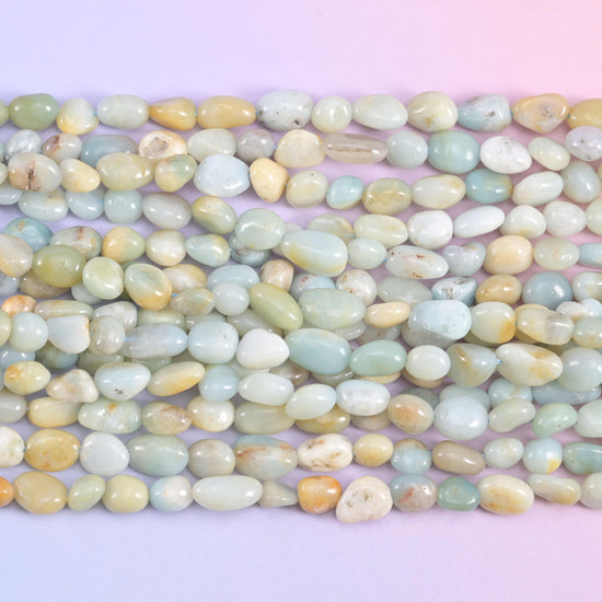 Multi-Color Amazonite Pebble Nugget Beads 5-8mm Jewelry Making 15.5&quot; Strand
