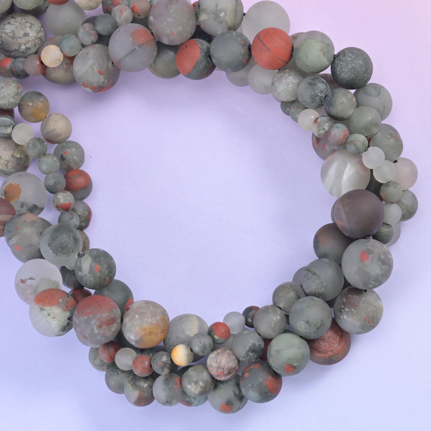African Bloodstone Matte Round Beads 4mm 6mm 8mm 10mm Jewelry Making 15 Inch Strand