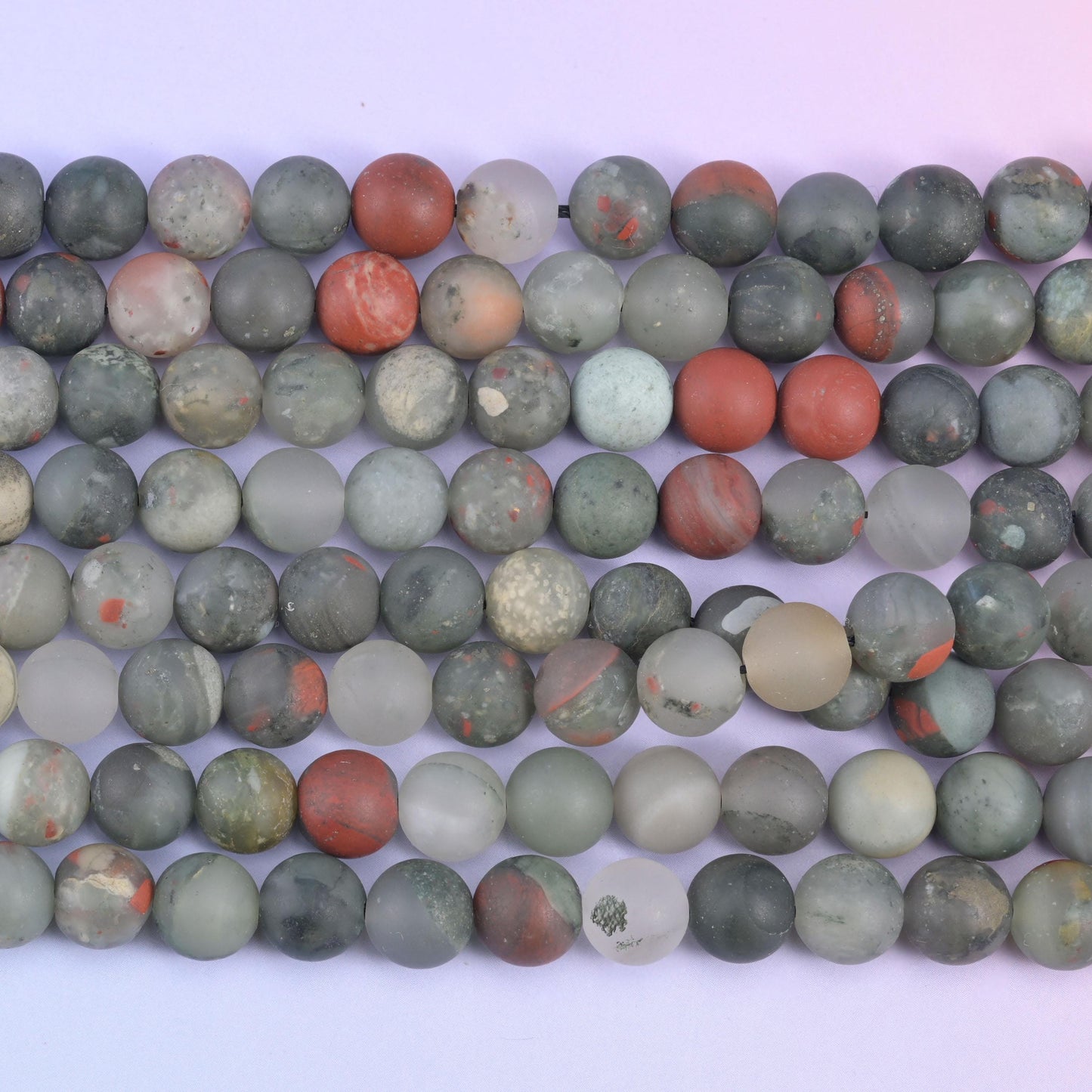 African Bloodstone Matte Round Beads 4mm 6mm 8mm 10mm Jewelry Making 15 Inch Strand