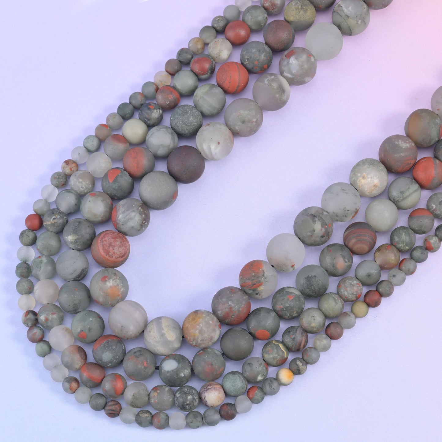 African Bloodstone Matte Round Beads 4mm 6mm 8mm 10mm Jewelry Making 15 Inch Strand
