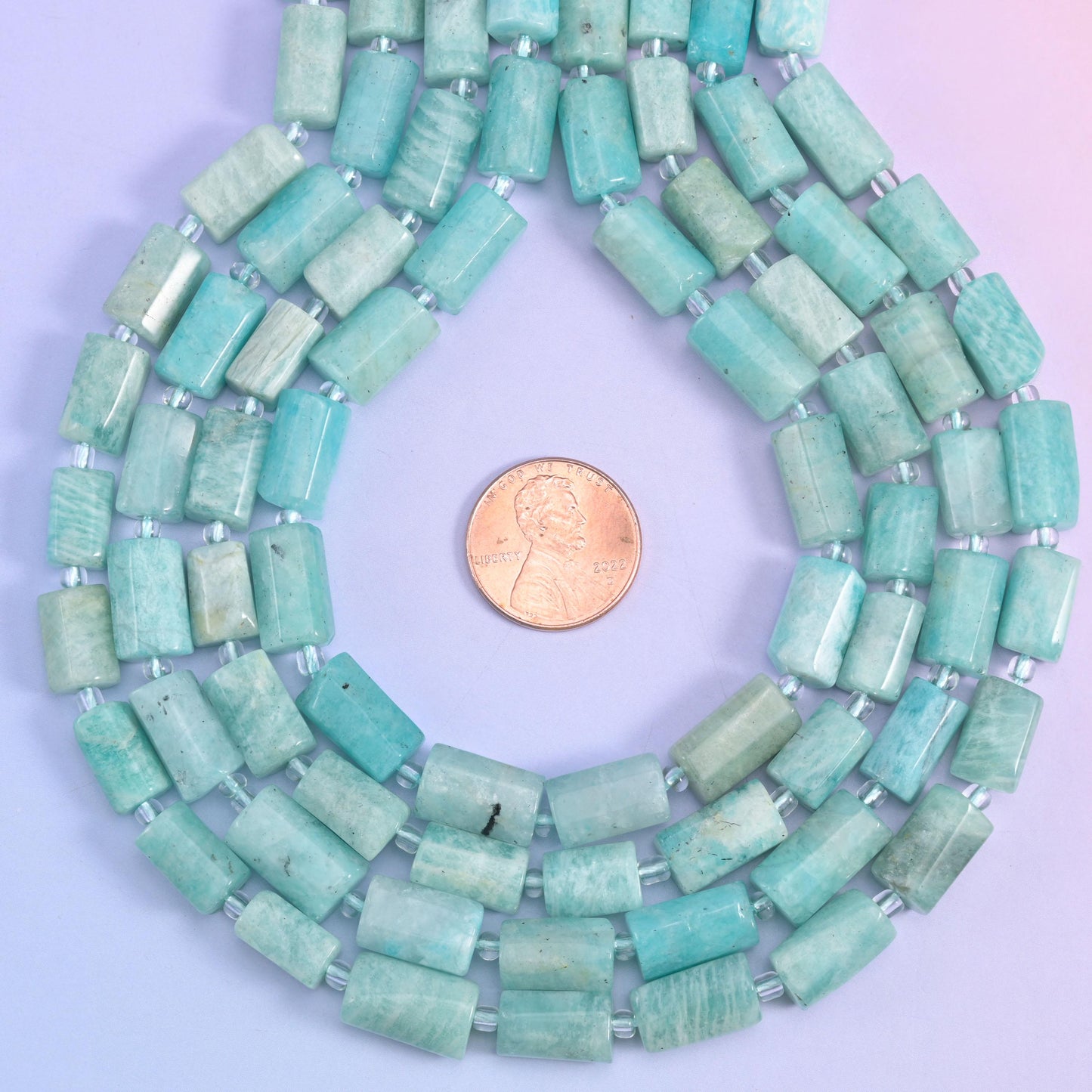 Blue Amazonite Faceted Tube Beads Size 12x8mm Jewelry Making 15.5 Inch Strand