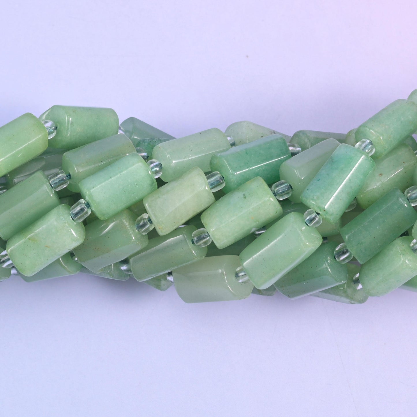 Green Aventurine Faceted Tube Beads Size 12x8mm Jewelry Making 15.5 Inch Strand