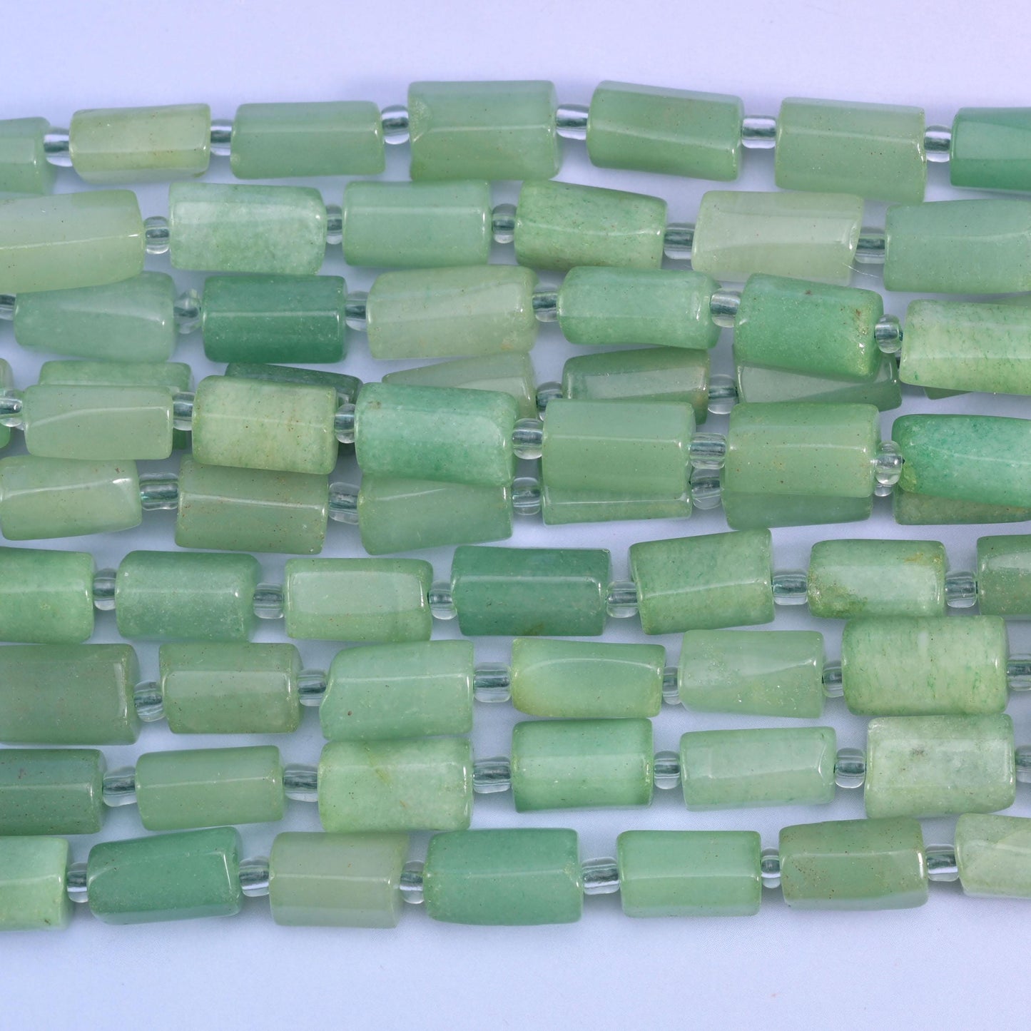 Green Aventurine Faceted Tube Beads Size 12x8mm Jewelry Making 15.5 Inch Strand