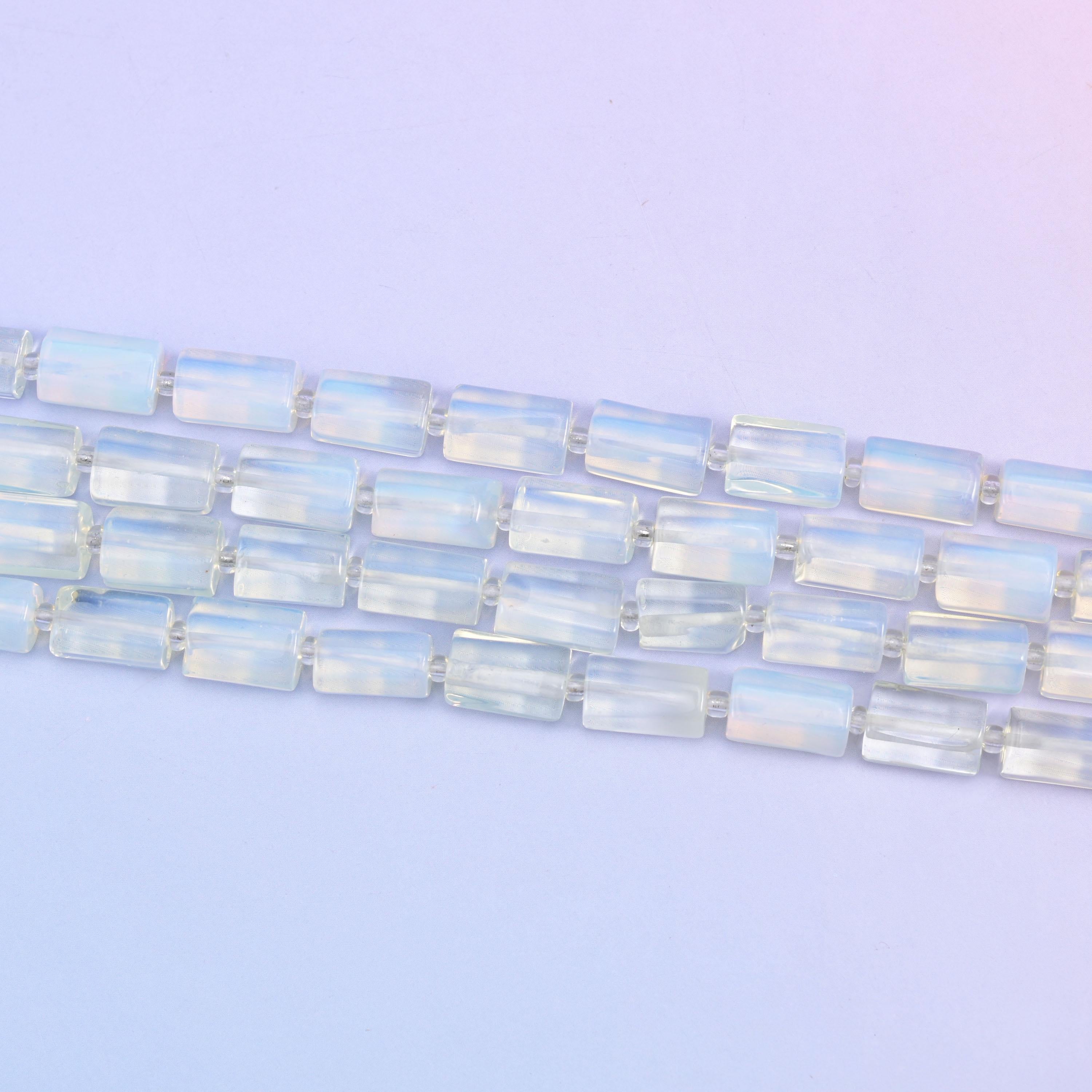 Opalite Faceted Tube Beads Size 12x8mm Jewelry Making 15.5 Inch Strand