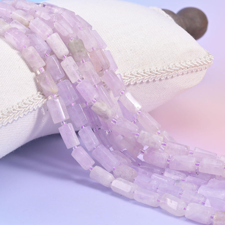 Purple Jade Faceted Tube Beads Size 12x8mm Jewelry Making 15.5 Inch Strand