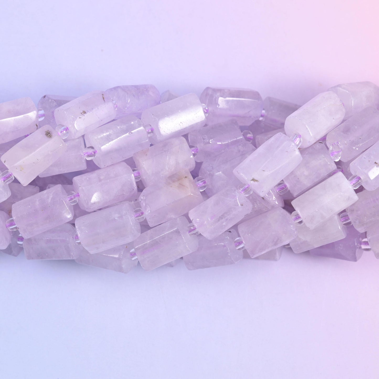 Purple Jade Faceted Tube Beads Size 12x8mm Jewelry Making 15.5 Inch Strand