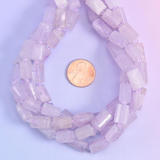 Purple Jade Faceted Tube Beads Size 12x8mm Jewelry Making 15.5 Inch Strand