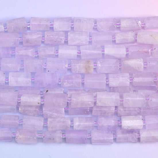 Purple Jade Faceted Tube Beads Size 12x8mm Jewelry Making 15.5 Inch Strand