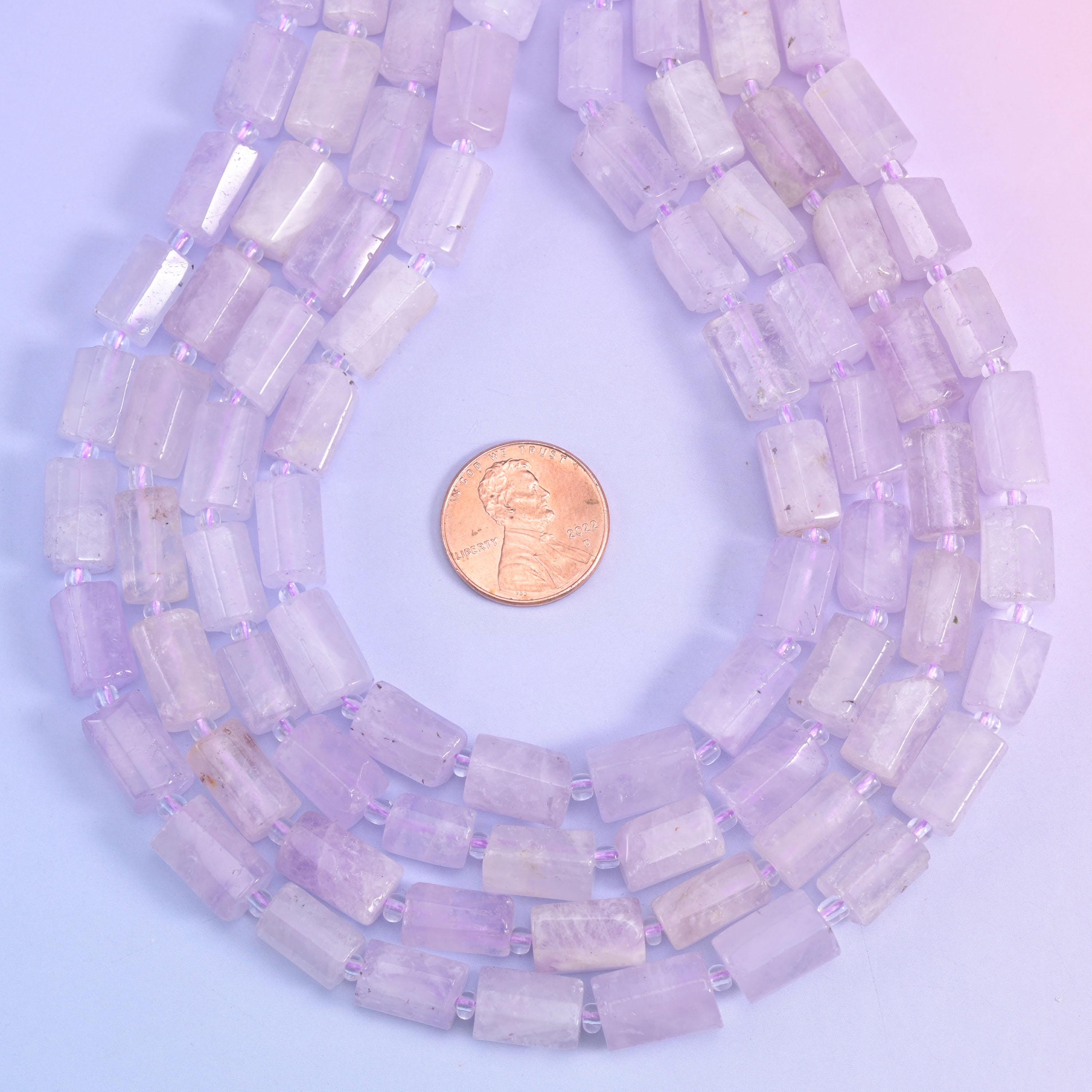Purple Jade Faceted Tube Beads Size 12x8mm Jewelry Making 15.5 Inch Strand