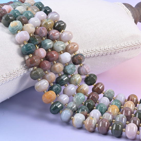 Indian Agate Smooth Pumpkin Beads Jewelry Making Size 12x8mm 15&quot; Strand