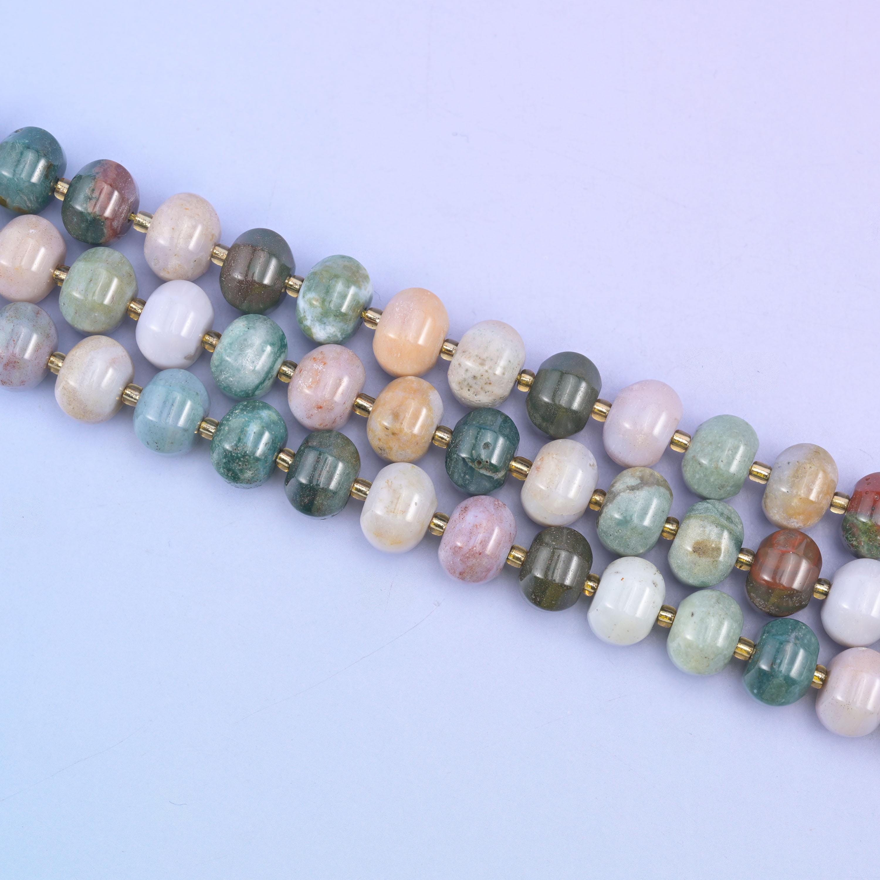 Indian Agate Smooth Pumpkin Beads Jewelry Making Size 12x8mm 15&quot; Strand