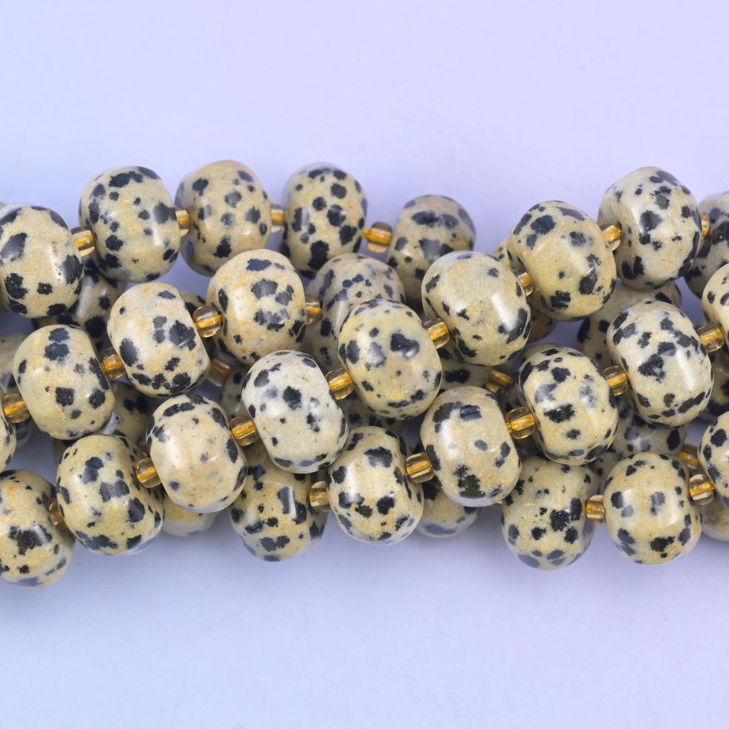 Dalmatian Jasper Pumpkin Beads Jewelry Making Size 12x8mm 15&quot; Strand