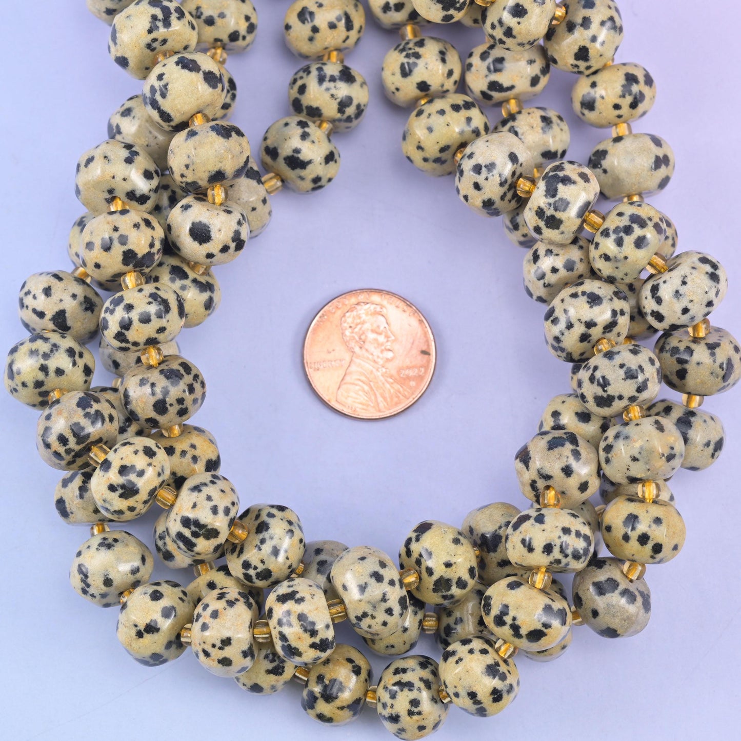 Dalmatian Jasper Pumpkin Beads Jewelry Making Size 12x8mm 15&quot; Strand