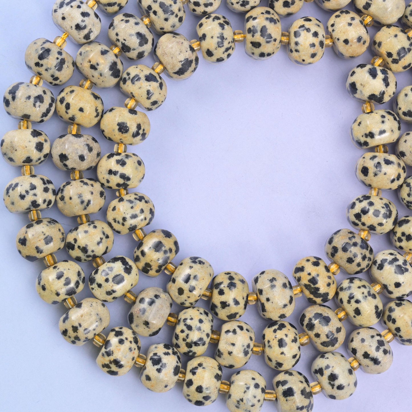 Dalmatian Jasper Pumpkin Beads Jewelry Making Size 12x8mm 15&quot; Strand