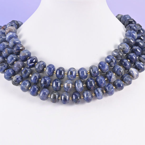 Sodalite Pumpkin Beads Jewelry Making Size 12x8mm 15&quot; Strand