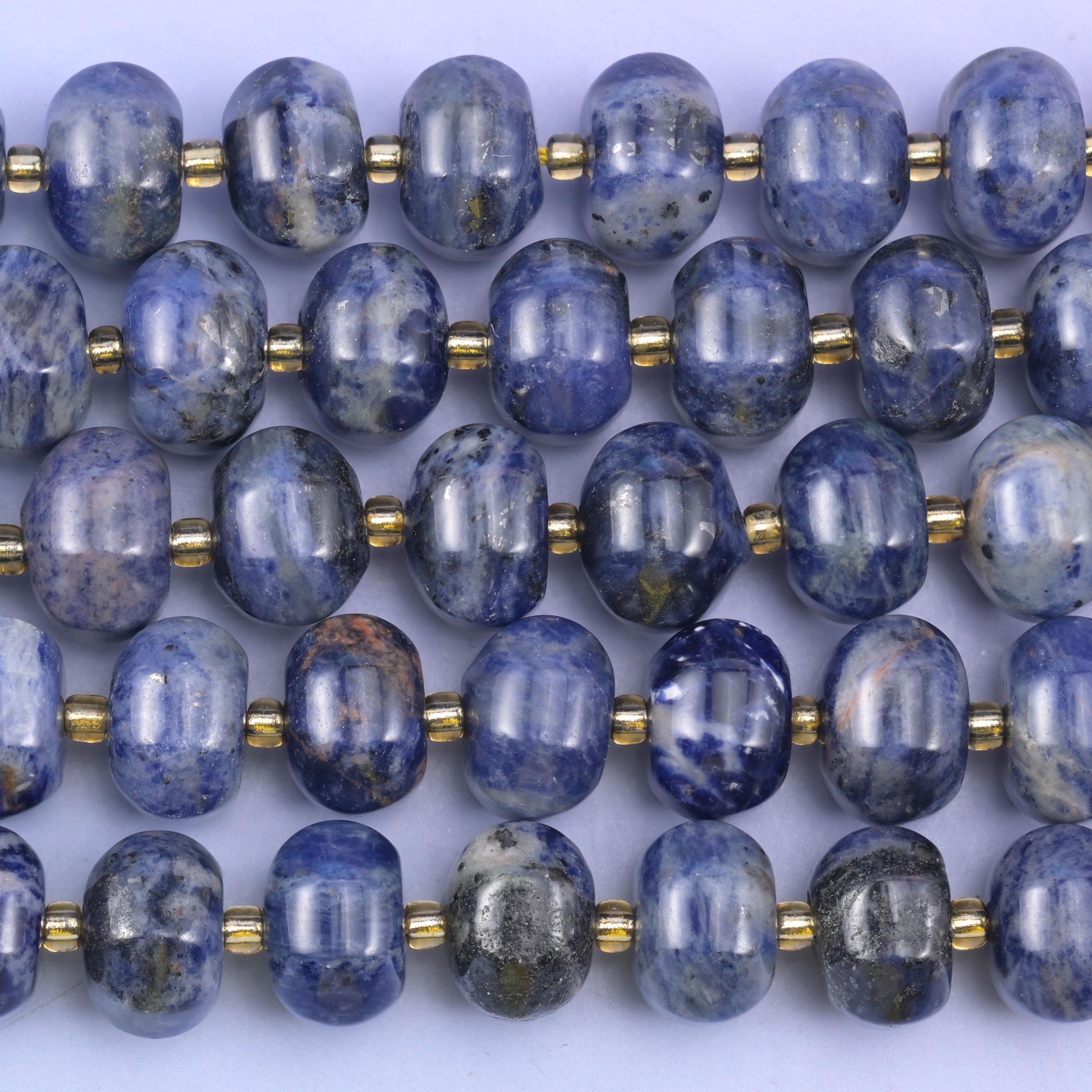 Sodalite Pumpkin Beads Jewelry Making Size 12x8mm 15&quot; Strand