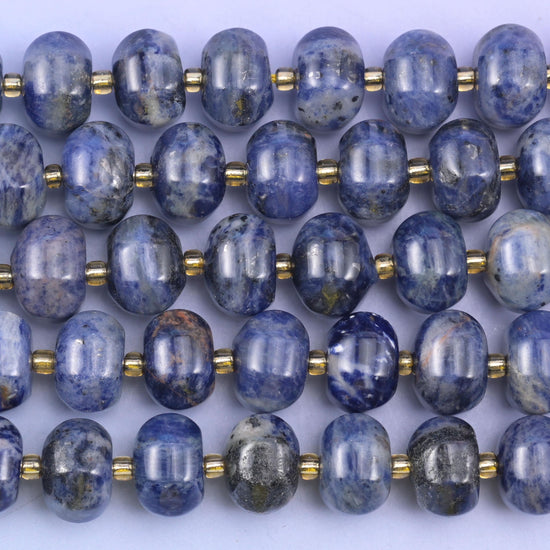 Sodalite Pumpkin Beads Jewelry Making Size 12x8mm 15&quot; Strand