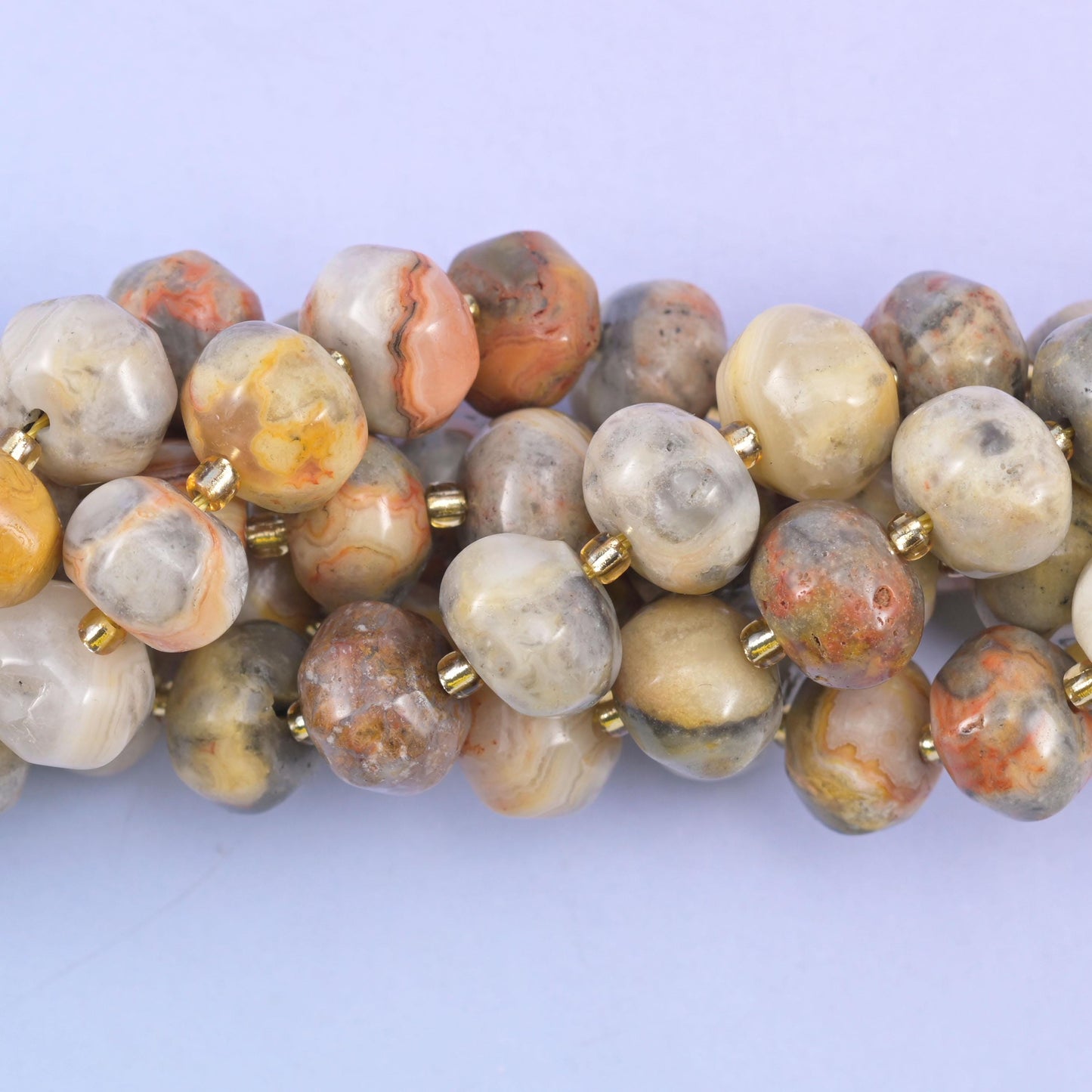 Crazy Agate Pumpkin Beads Jewelry Making Size 12x8mm 15&quot; Strand