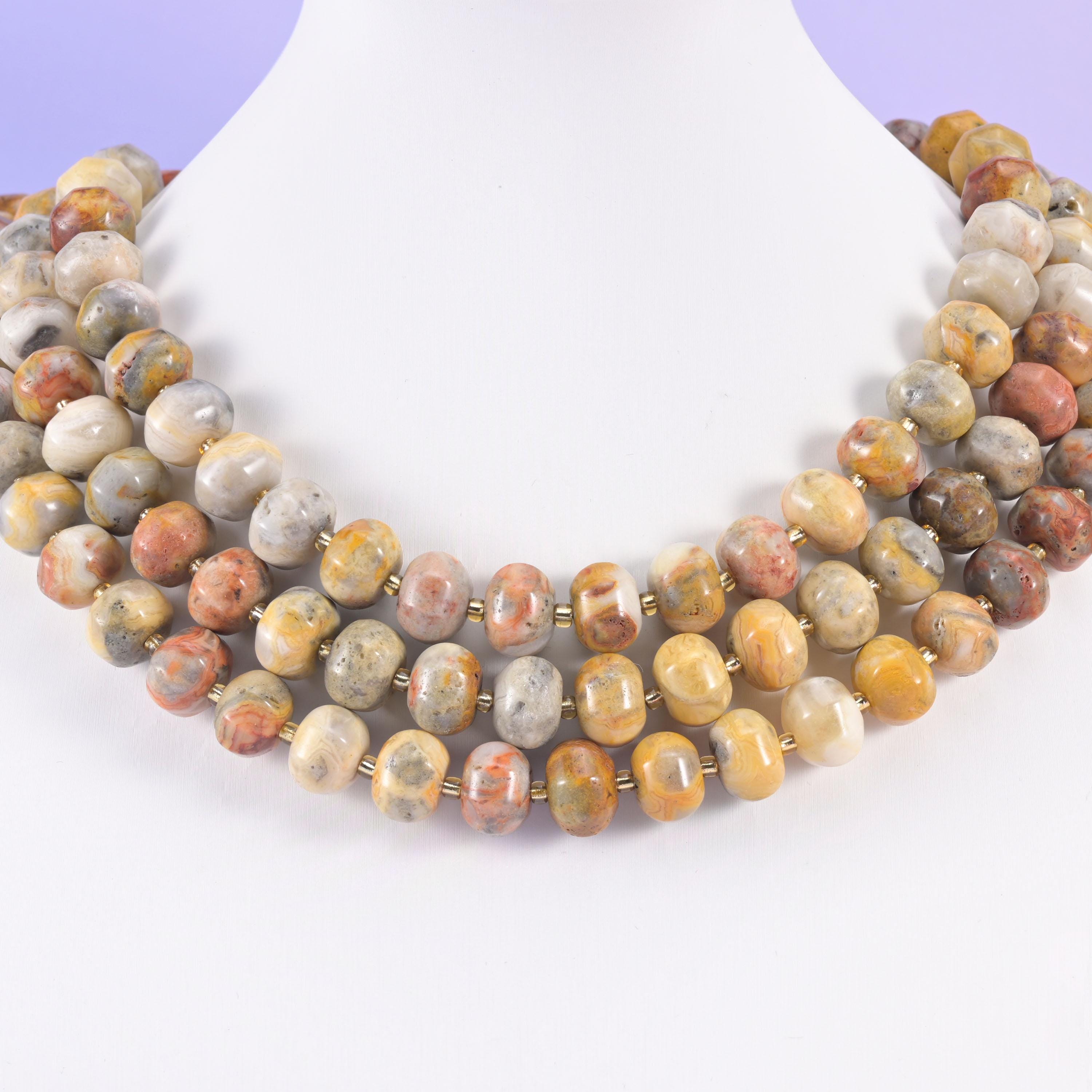 Crazy Agate Pumpkin Beads Jewelry Making Size 12x8mm 15&quot; Strand