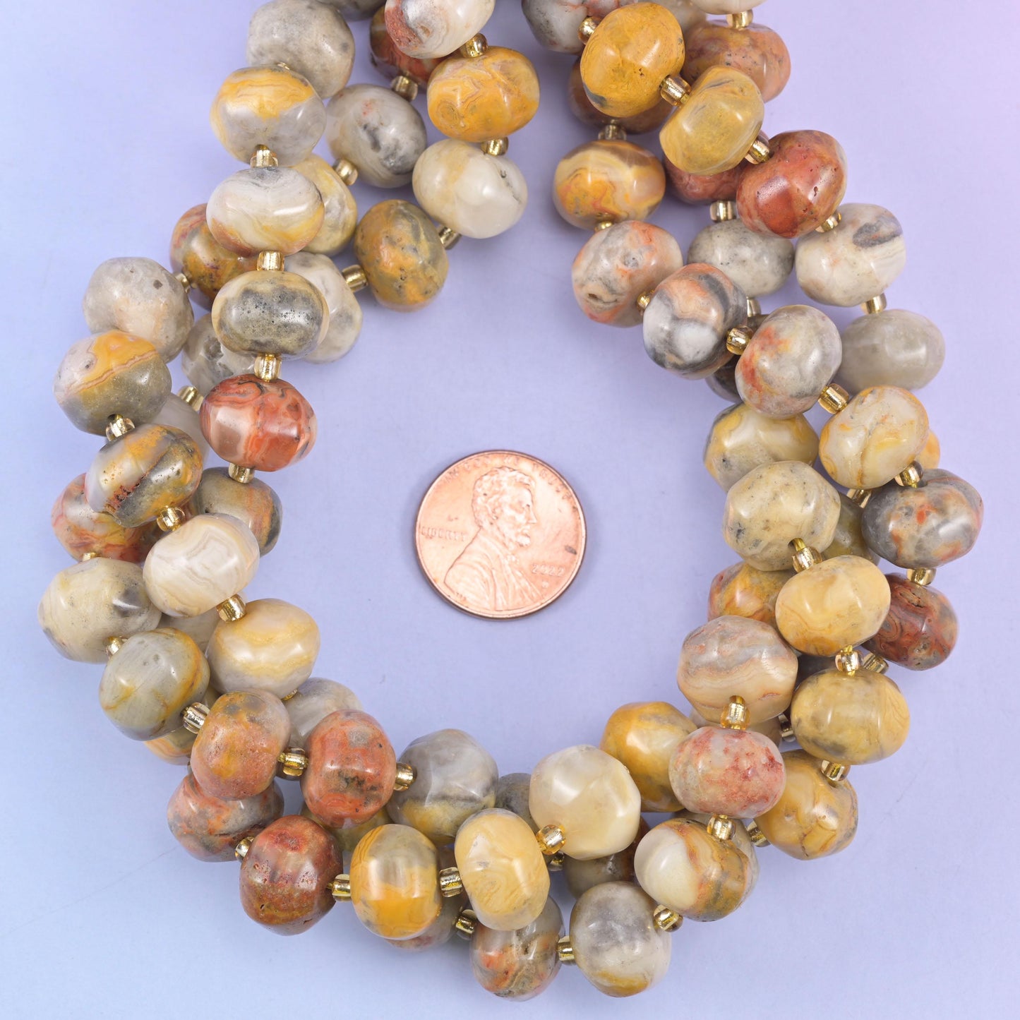 Crazy Agate Pumpkin Beads Jewelry Making Size 12x8mm 15&quot; Strand