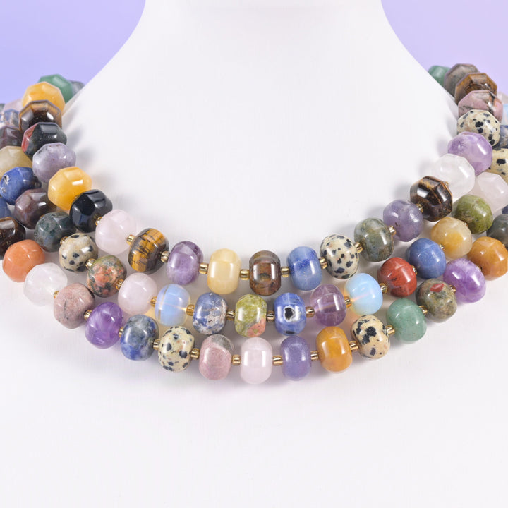 Colorful Assorted Gemstone Smooth Pumpkin Beads Jewelry Making Size 12x8mm 15&quot; Strand