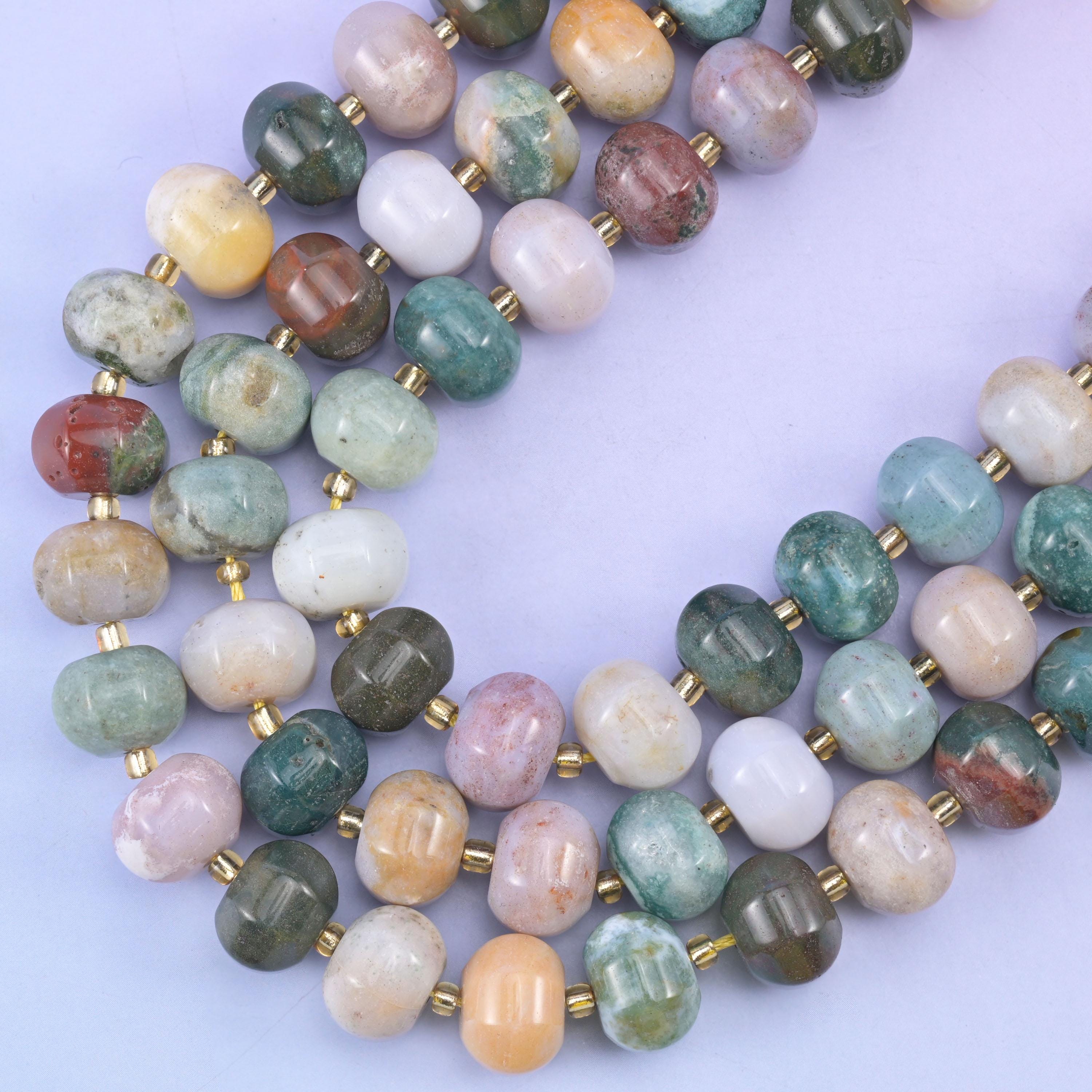 Indian Agate Smooth Pumpkin Beads Jewelry Making Size 12x8mm 15&quot; Strand