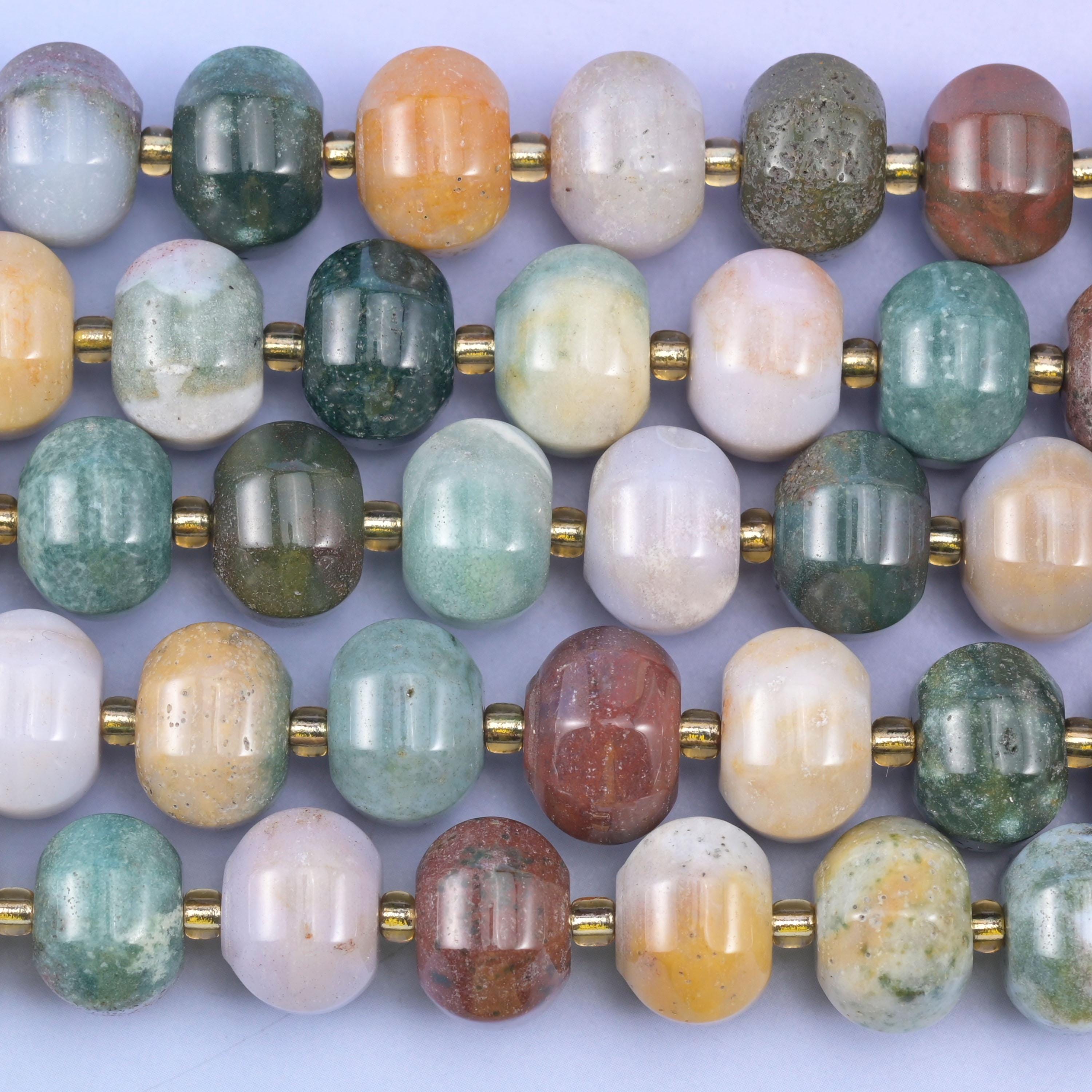 Indian Agate Smooth Pumpkin Beads Jewelry Making Size 12x8mm 15&quot; Strand