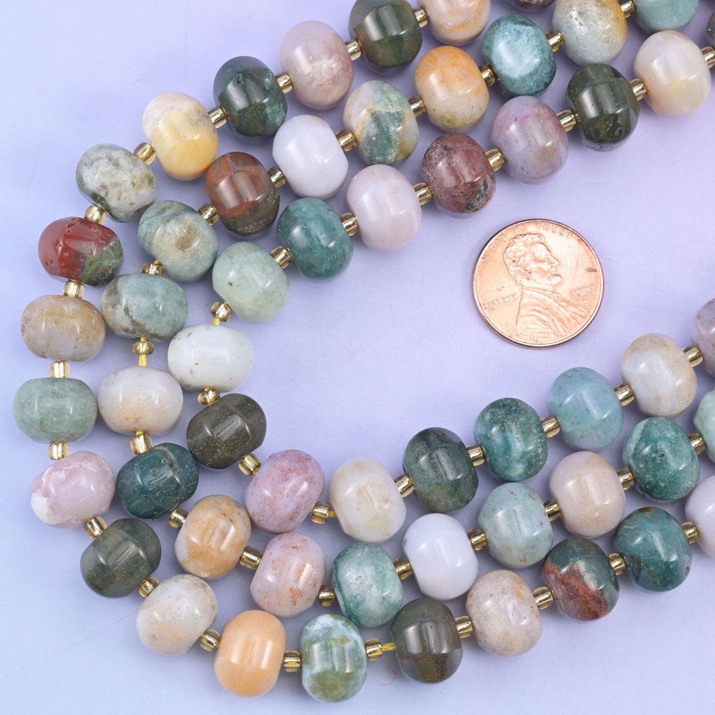Indian Agate Smooth Pumpkin Beads Jewelry Making Size 12x8mm 15&quot; Strand