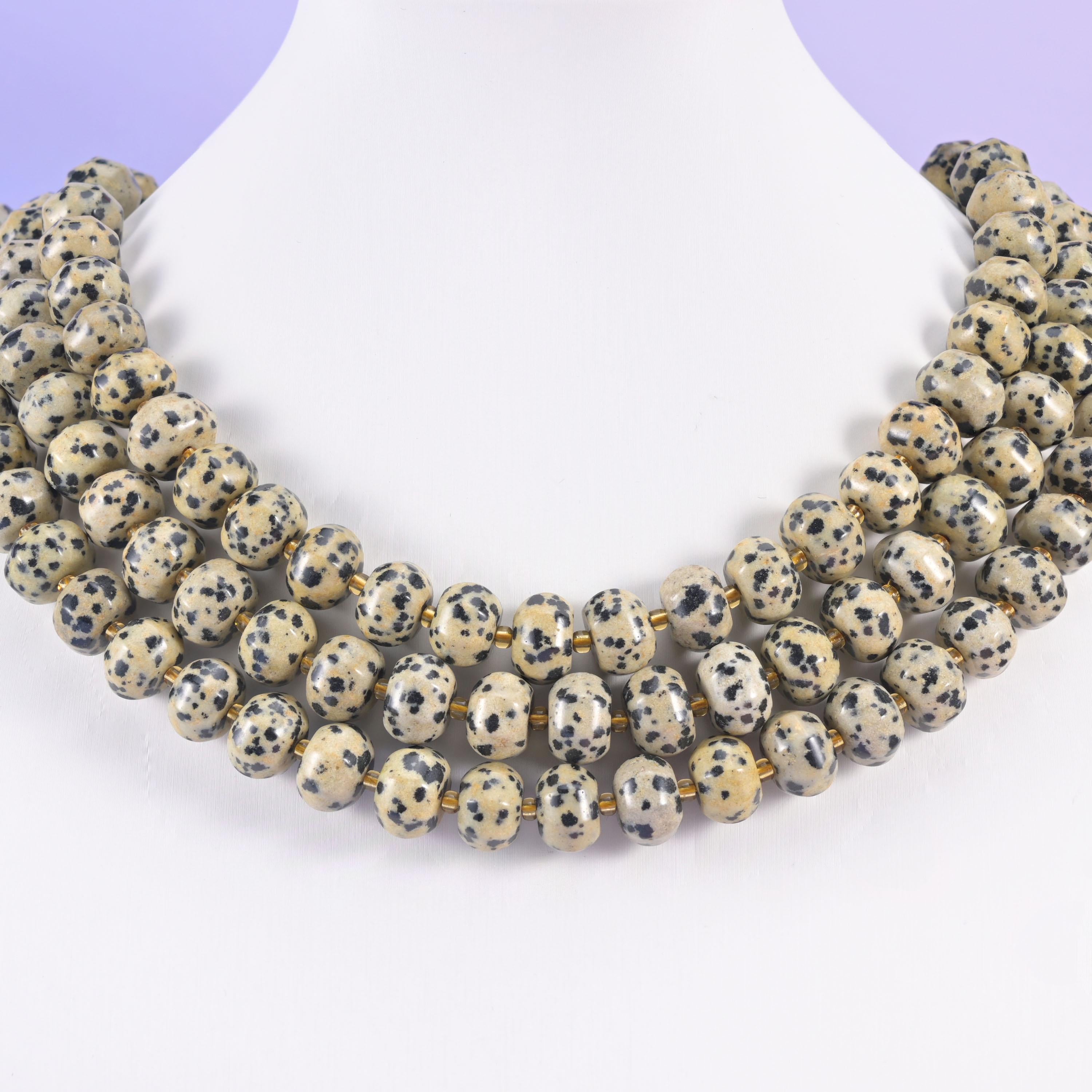 Dalmatian Jasper Pumpkin Beads Jewelry Making Size 12x8mm 15&quot; Strand