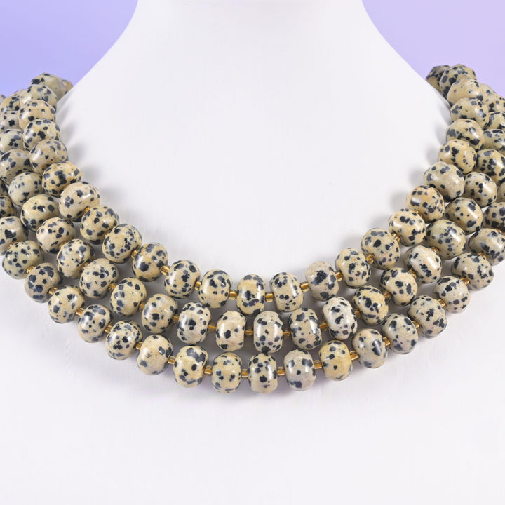 Dalmatian Jasper Pumpkin Beads Jewelry Making Size 12x8mm 15&quot; Strand