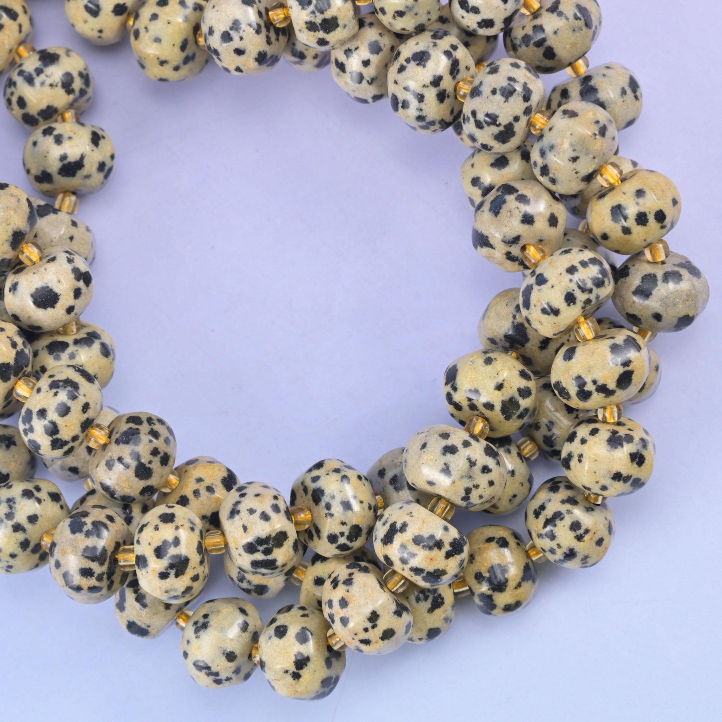 Dalmatian Jasper Pumpkin Beads Jewelry Making Size 12x8mm 15&quot; Strand