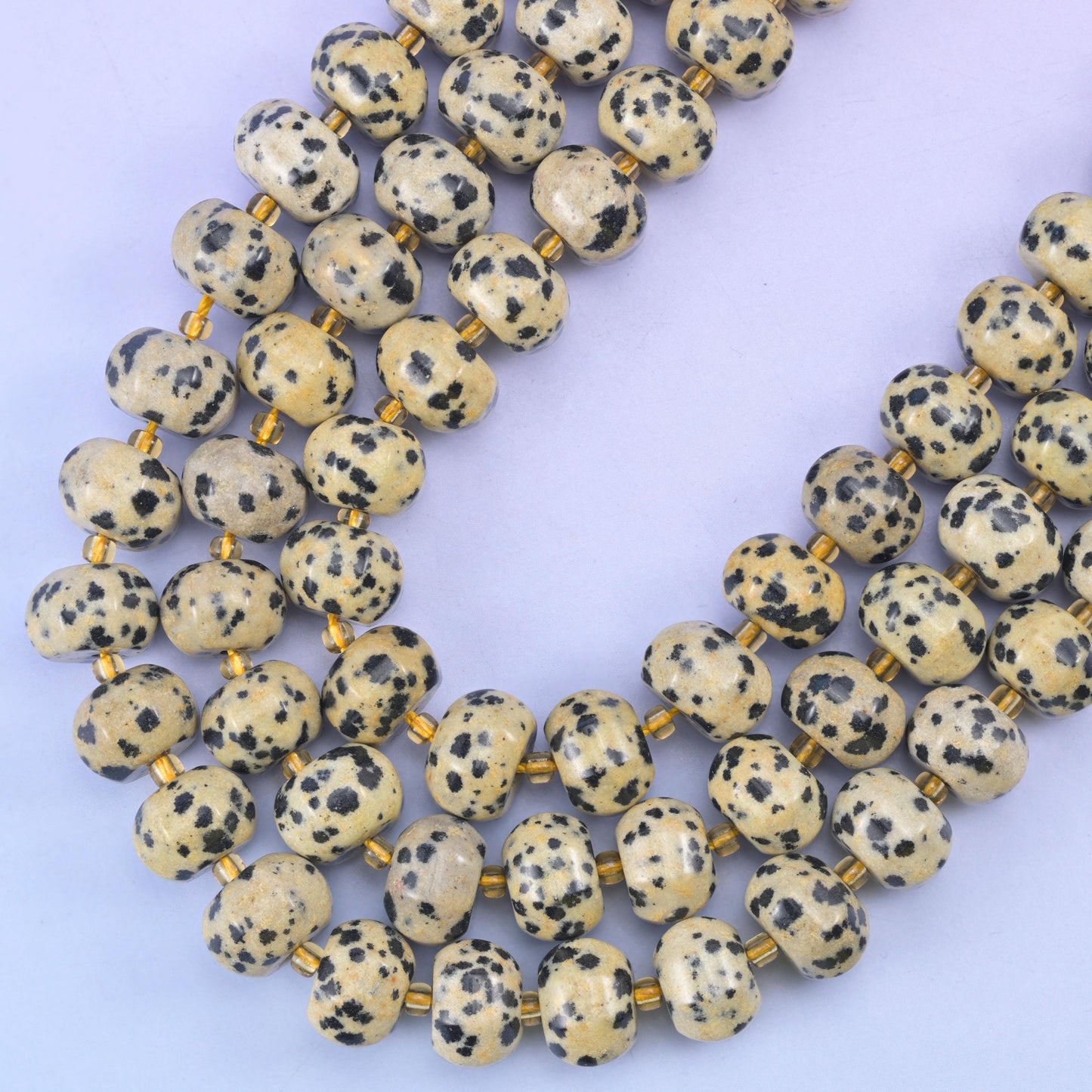 Dalmatian Jasper Pumpkin Beads Jewelry Making Size 12x8mm 15&quot; Strand