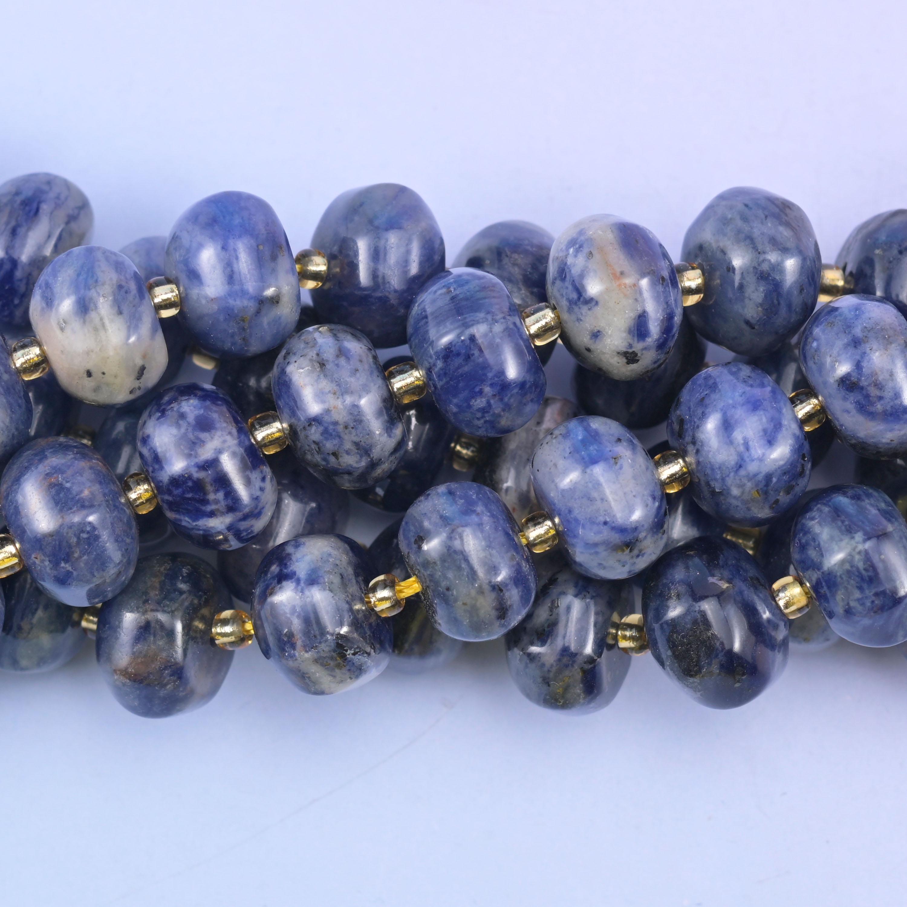 Sodalite Pumpkin Beads Jewelry Making Size 12x8mm 15&quot; Strand