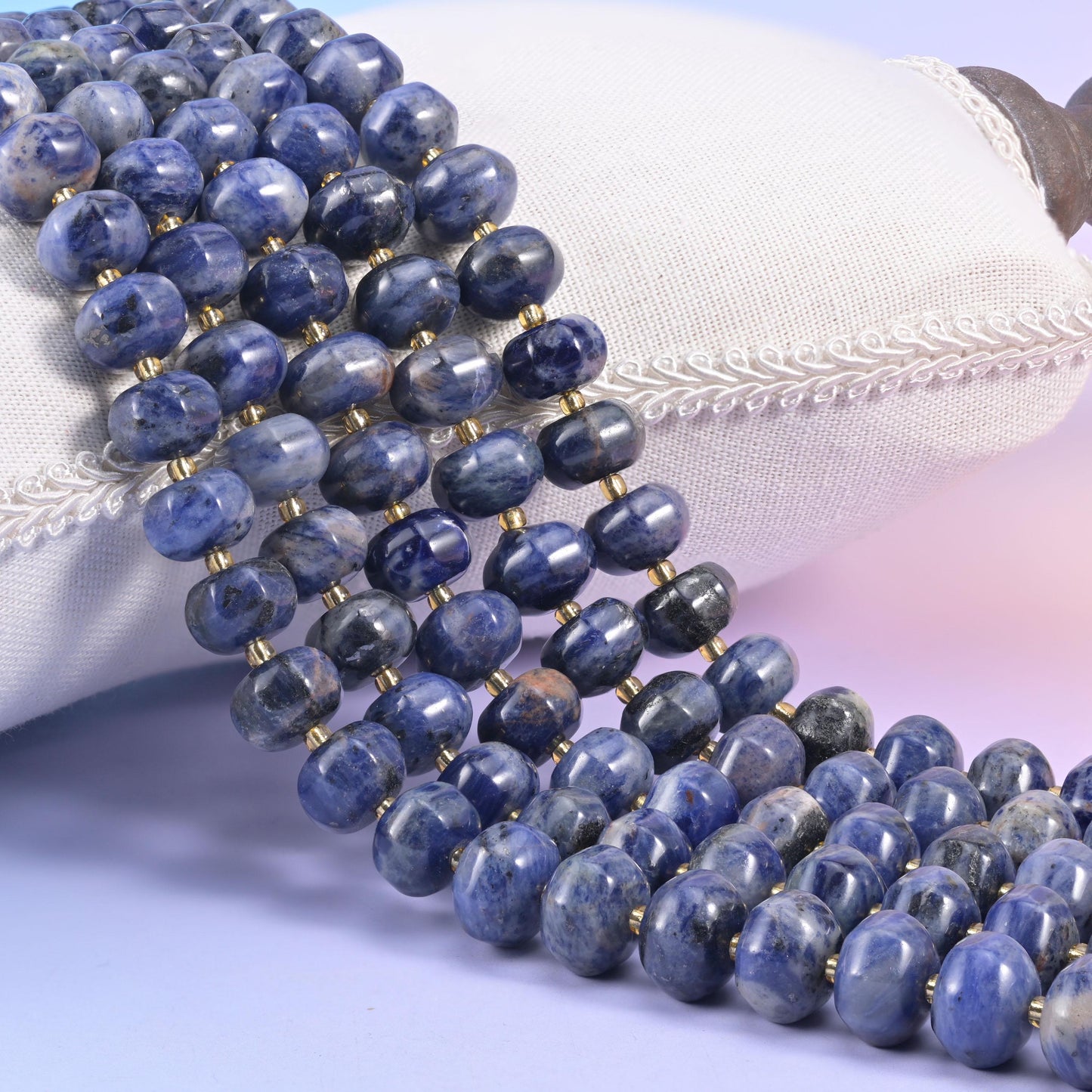 Sodalite Pumpkin Beads Jewelry Making Size 12x8mm 15&quot; Strand