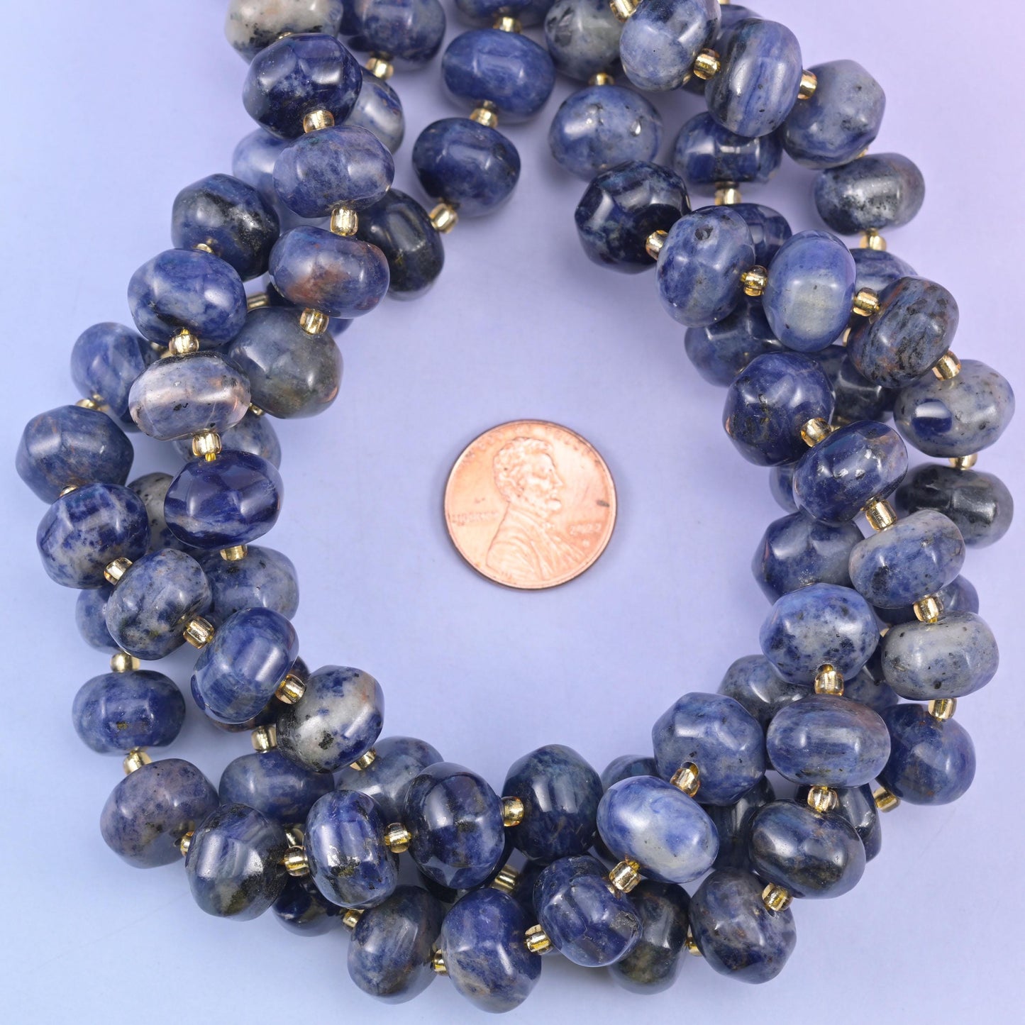 Sodalite Pumpkin Beads Jewelry Making Size 12x8mm 15&quot; Strand