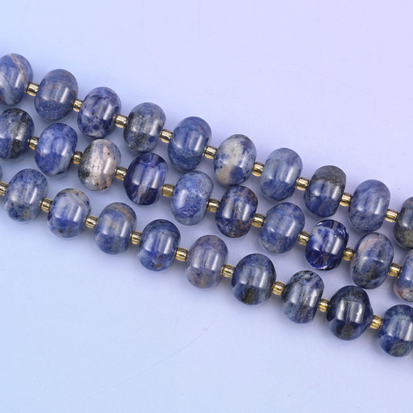 Sodalite Pumpkin Beads Jewelry Making Size 12x8mm 15&quot; Strand