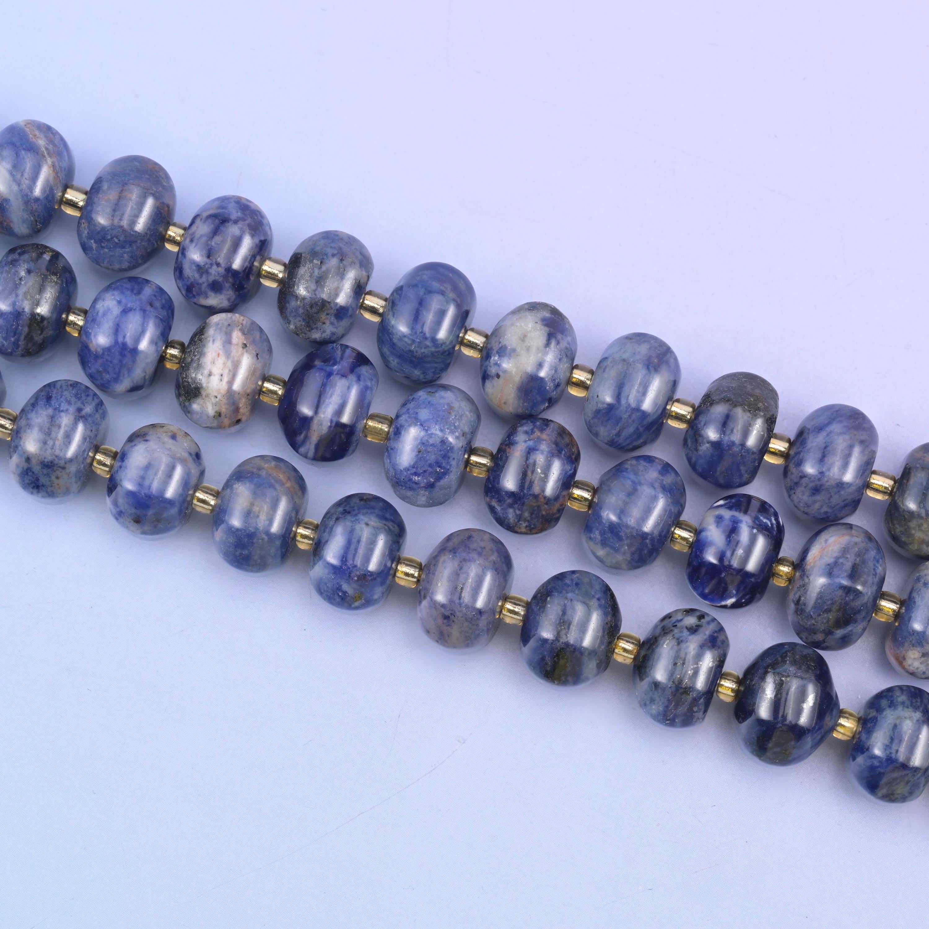 Sodalite Pumpkin Beads Jewelry Making Size 12x8mm 15&quot; Strand