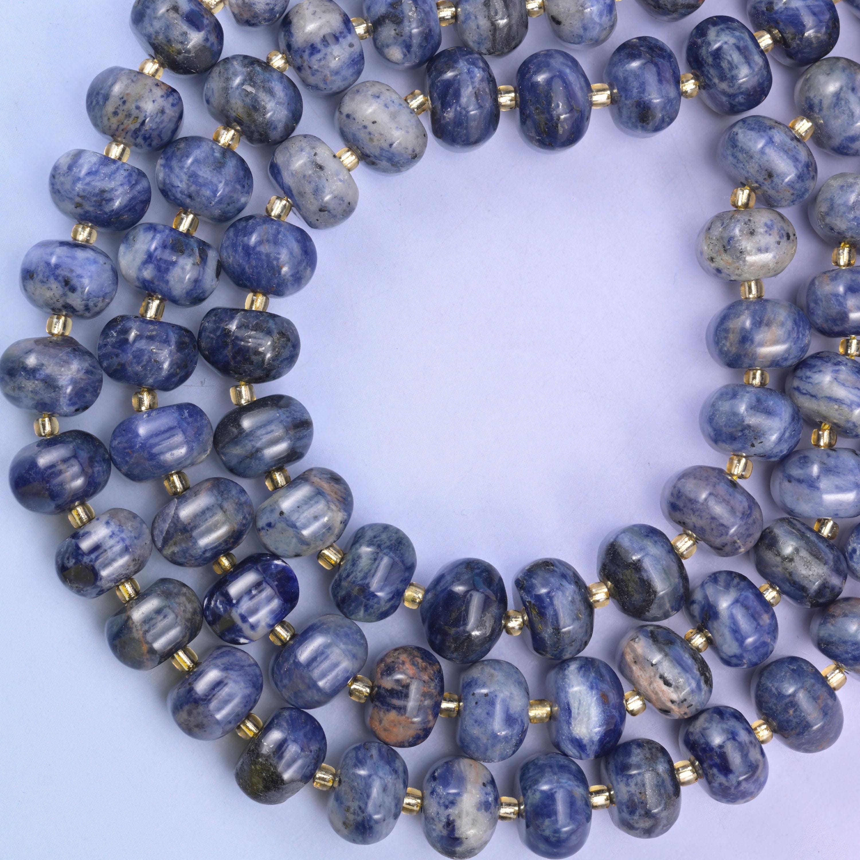 Sodalite Pumpkin Beads Jewelry Making Size 12x8mm 15&quot; Strand