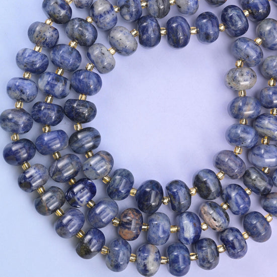 Sodalite Pumpkin Beads Jewelry Making Size 12x8mm 15&quot; Strand