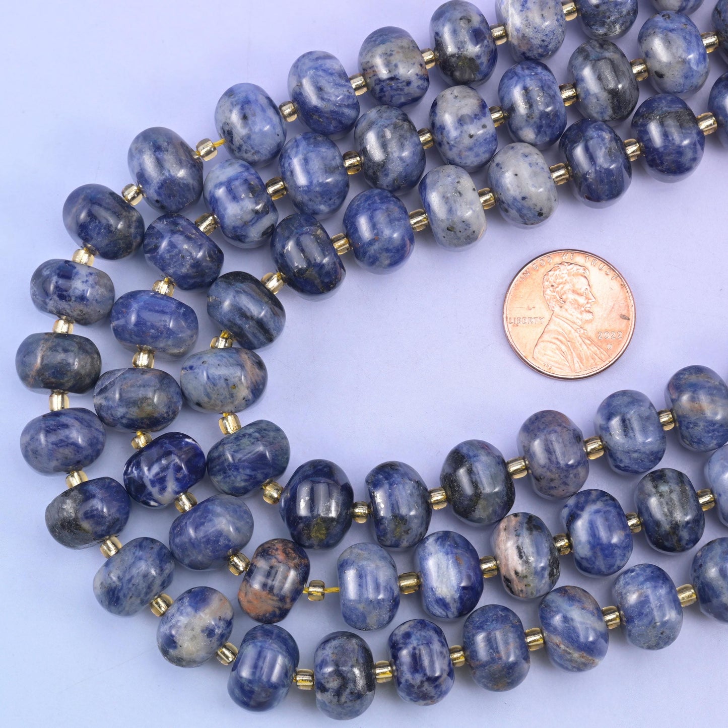 Sodalite Pumpkin Beads Jewelry Making Size 12x8mm 15&quot; Strand