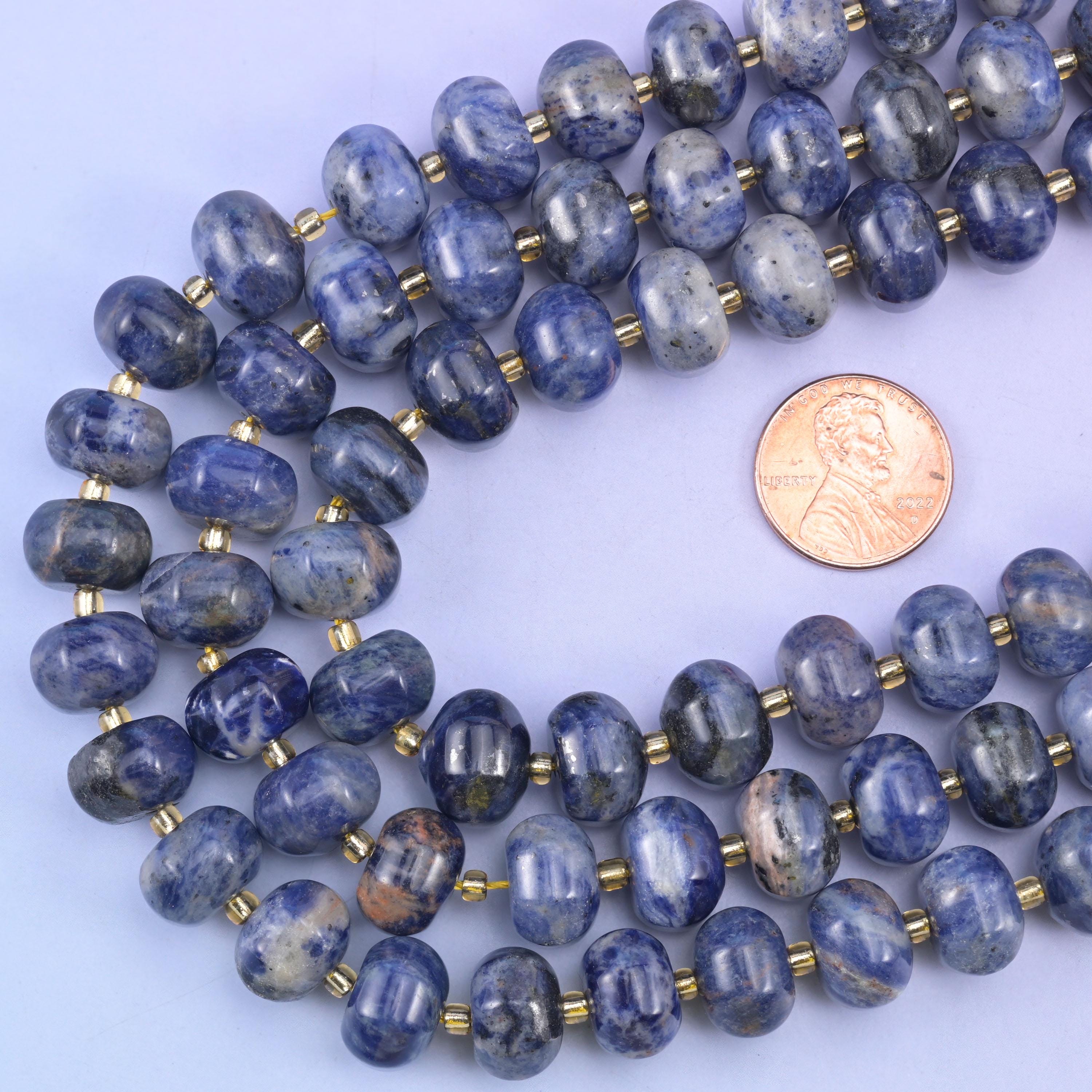 Sodalite Pumpkin Beads Jewelry Making Size 12x8mm 15&quot; Strand