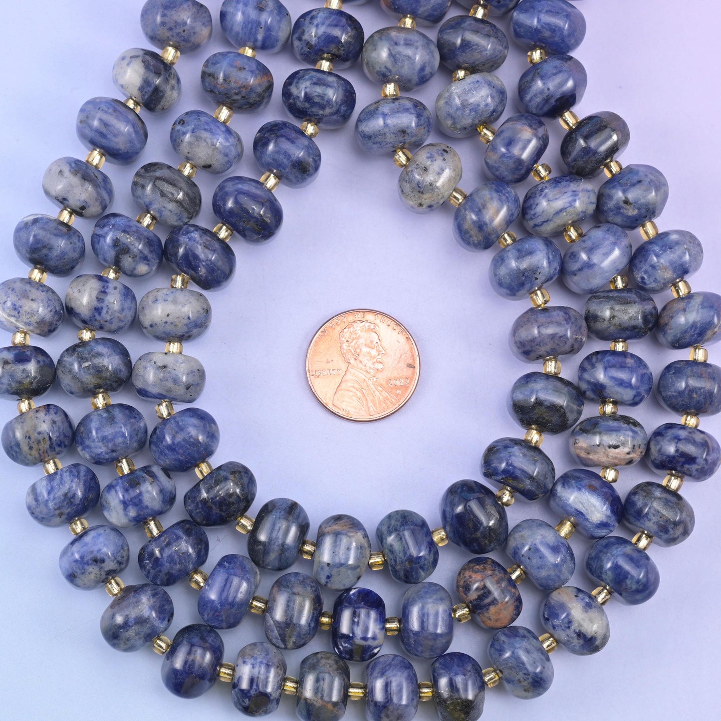 Sodalite Pumpkin Beads Jewelry Making Size 12x8mm 15&quot; Strand
