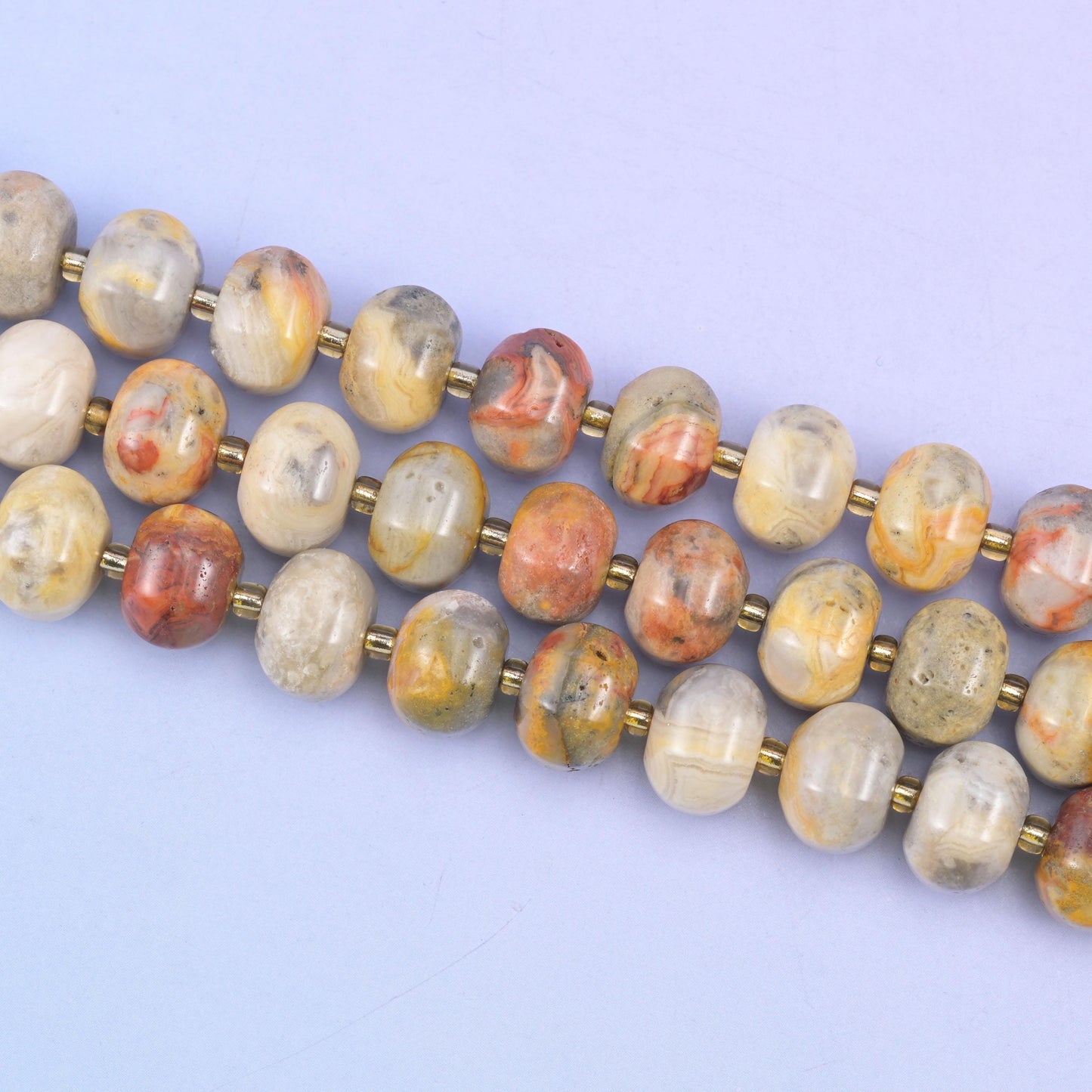 Crazy Agate Pumpkin Beads Jewelry Making Size 12x8mm 15&quot; Strand