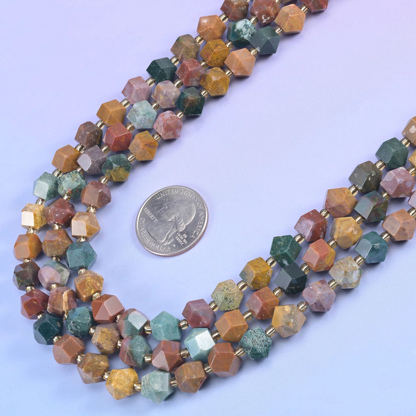 Diamond Rhombus Faceted 8 Sides Beads - Size 10mm - Jewelry Making - 15.5 Inches Strand Length - S6 - Mycrazycrystal