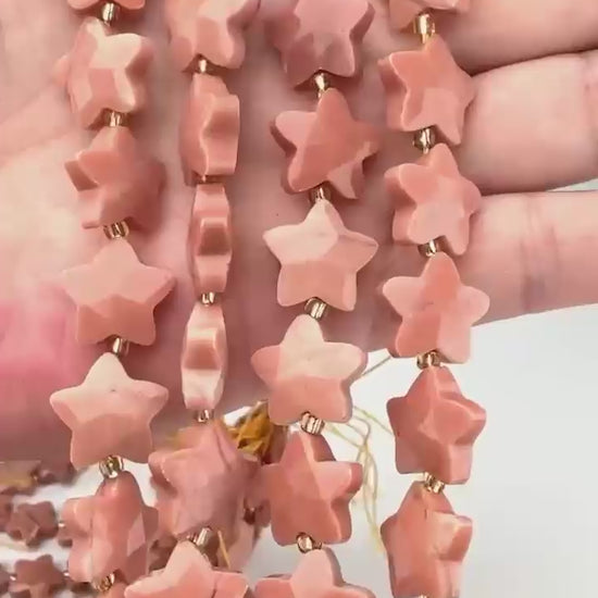Red Aventurine Faceted Star Beads