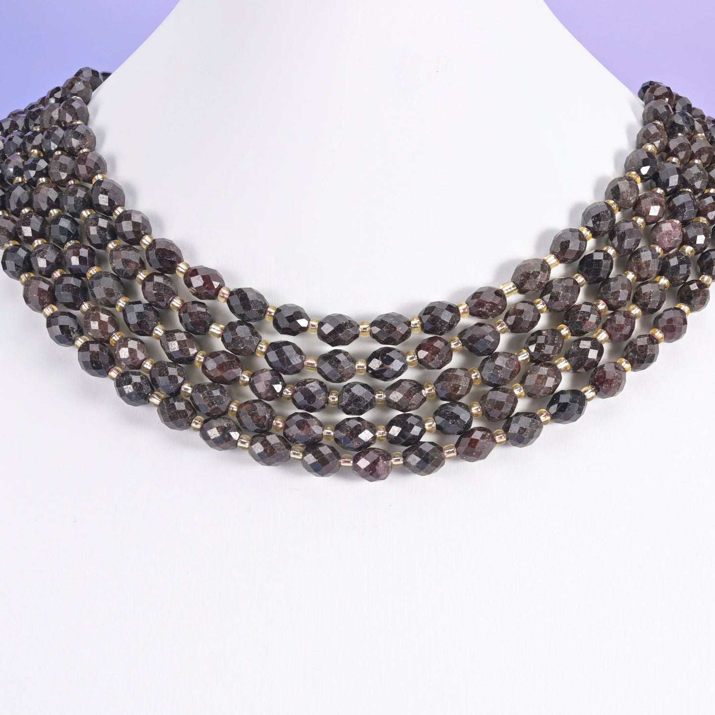 Red Garnet Faceted Rice Barrel Beads Size 6x8mm Rice Jewelry Making 15.5 Inch Strand