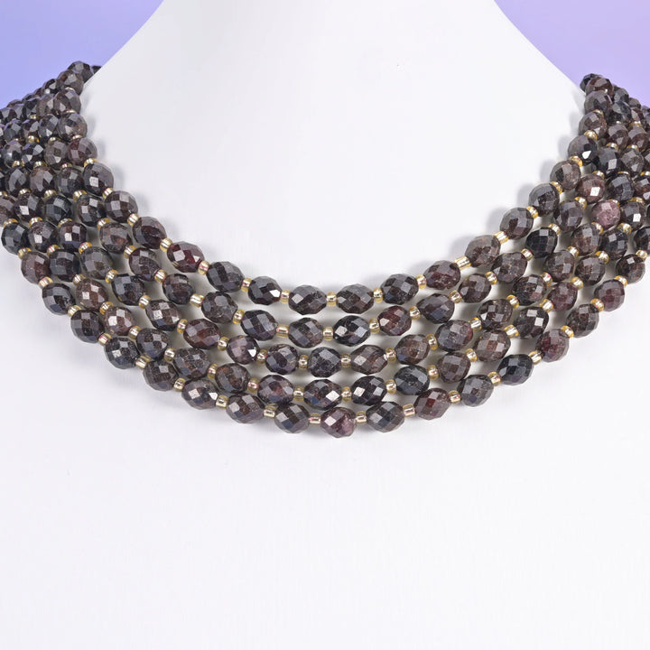 Red Garnet Faceted Rice Barrel Beads Size 6x8mm Rice Jewelry Making 15.5 Inch Strand
