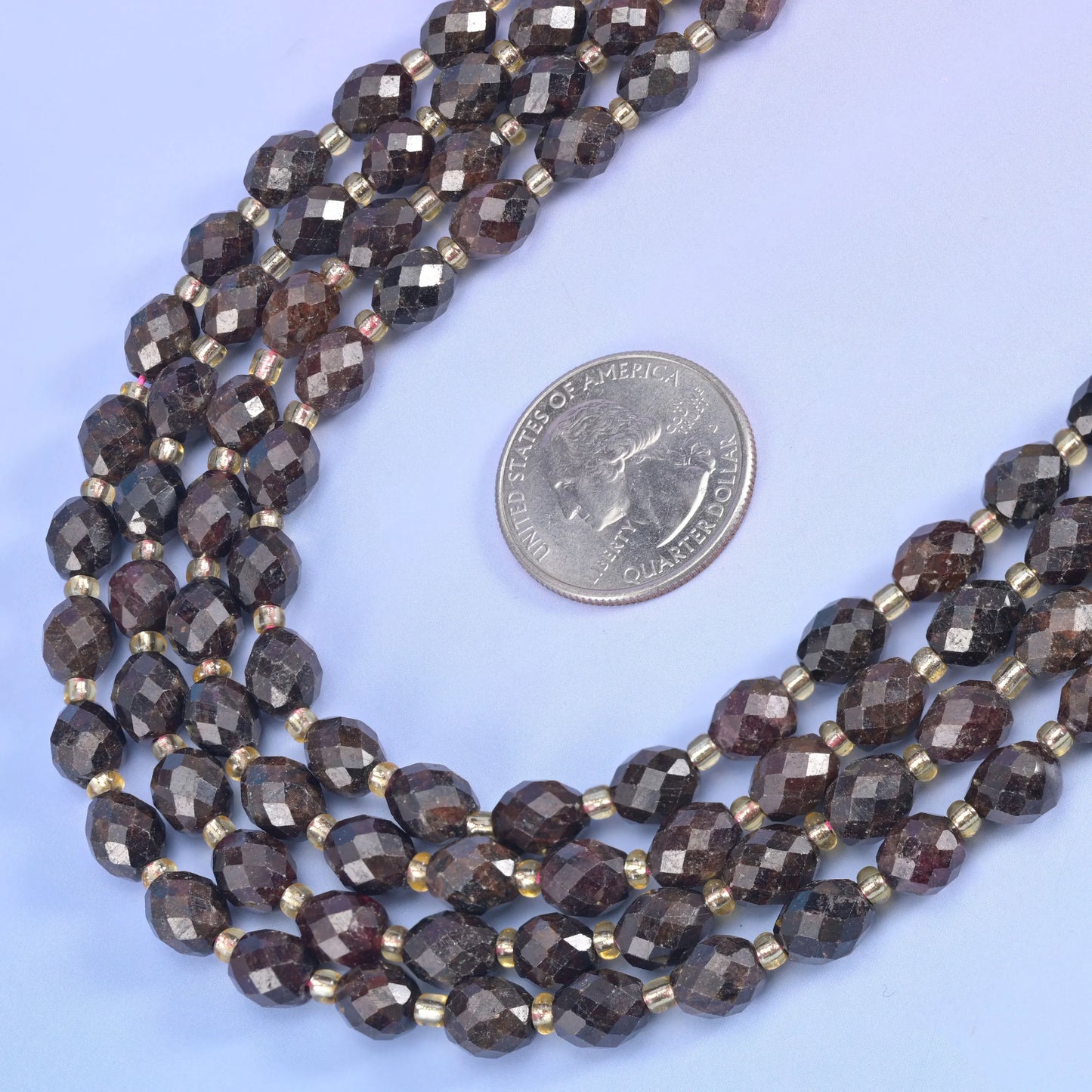 Red Garnet Faceted Rice Barrel Beads Size 6x8mm Rice Jewelry Making 15.5 Inch Strand