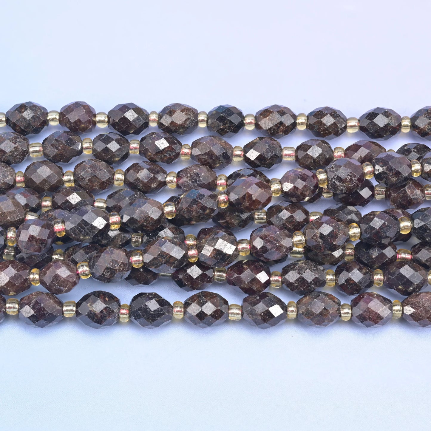 Red Garnet Faceted Rice Barrel Beads Size 6x8mm Rice Jewelry Making 15.5 Inch Strand