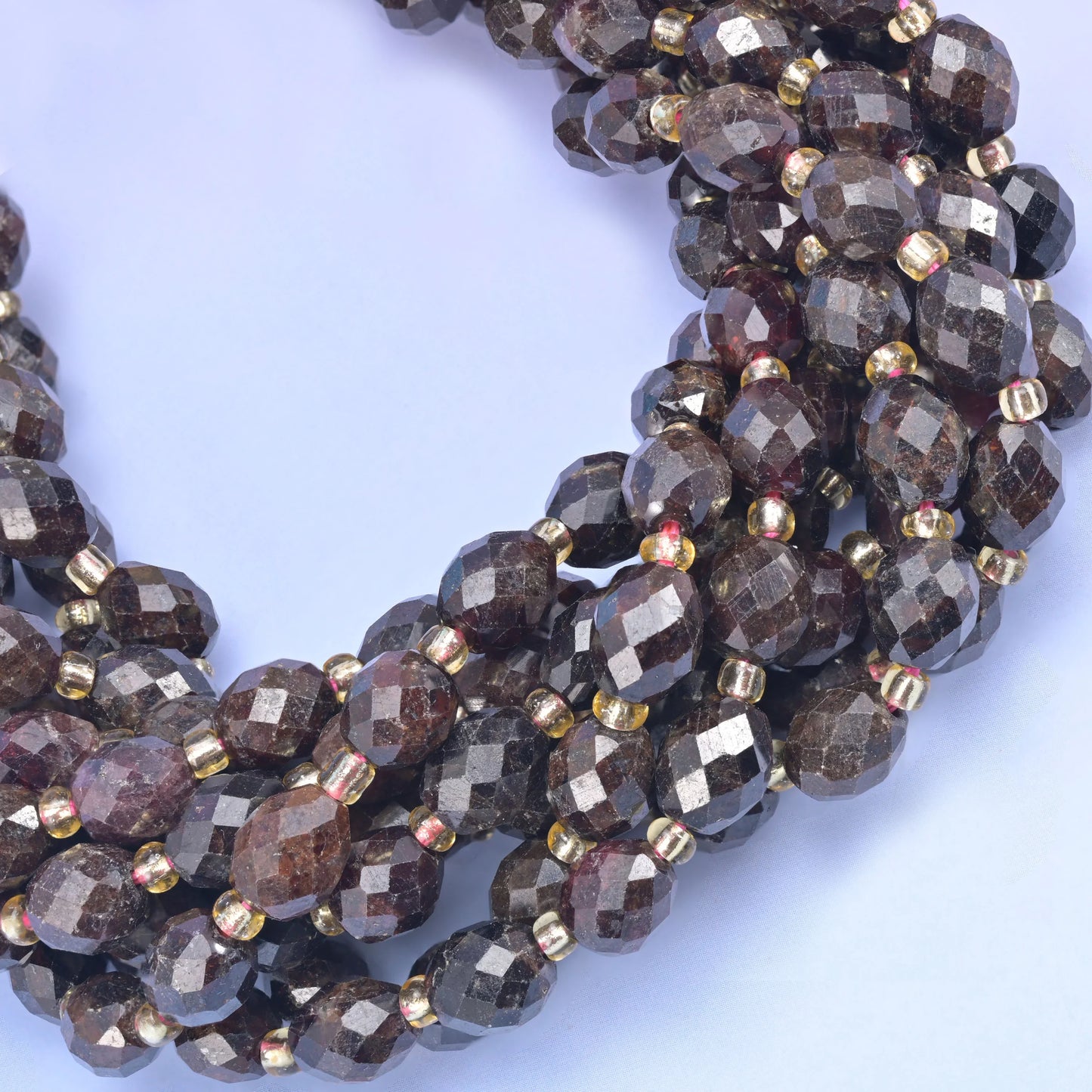 Red Garnet Faceted Rice Barrel Beads Size 6x8mm Rice Jewelry Making 15.5 Inch Strand